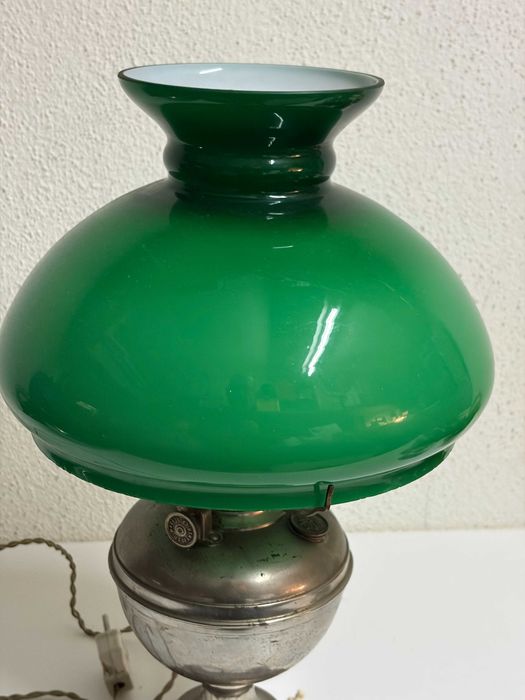 Candeeiro Vintage Americano – Vidro Opalino Verde