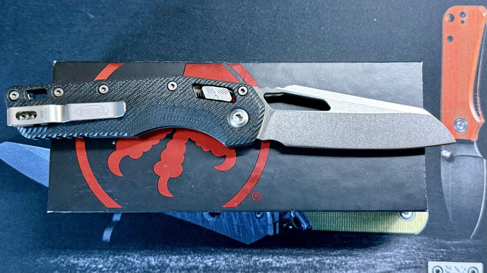 Nóż składany Microtech MSI S/E Black Fluted G10, Stonewashed M390MK by Tony Marfione (210-10FLGTBK)