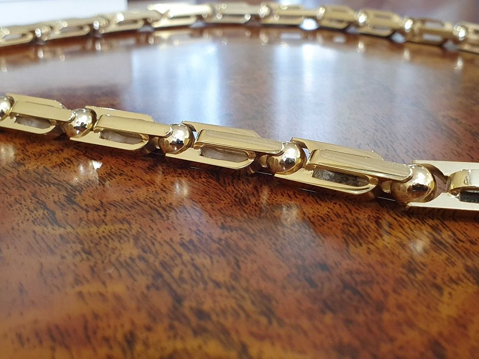 Złoty Łańcuch-87,5gr +KRZYŻ Z DIAMENTAMI-288 szt.-1,95 ct.- próba 585.