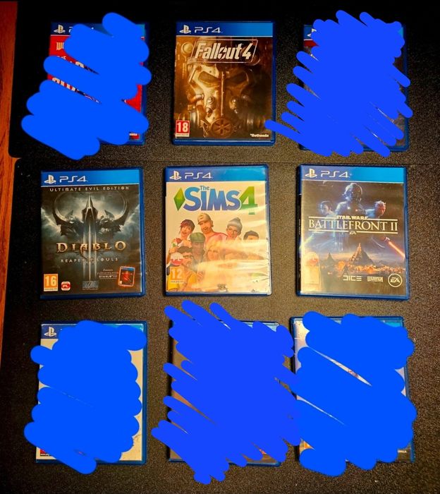 4 gry PS4 – Diablo,, Fallout, Battlefront II I The Sims