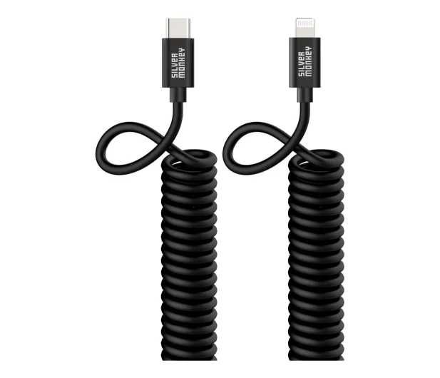Kabel sprężynowy Silver Monkey USB-C - Lightning 1 metr