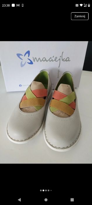 Półbuty, baleriny skórzane -Maciejka