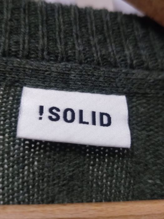 Sweter męski XL  marki !SOLID w kolorze zgaszonej, butelkowej zieleni.