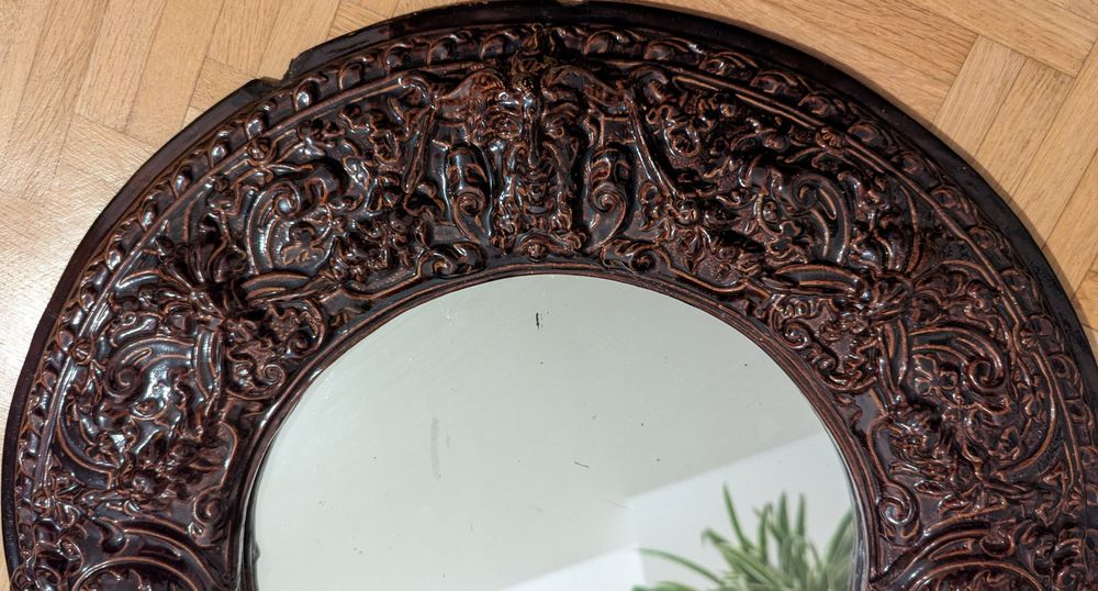 Lustro ozdobne, antykwariat, ceramiczne