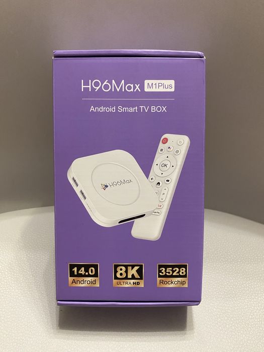 Smart TV Box H96 Max M1 Plus 4/128GB Android 14 8K ULTRA HD