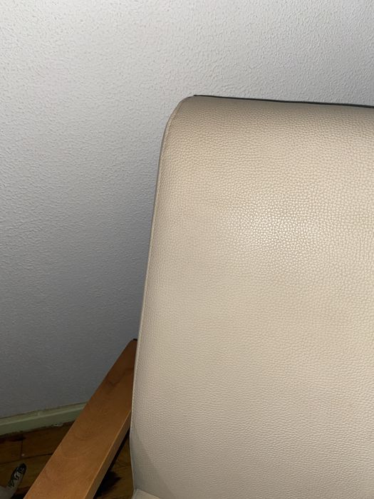 Poltrona em Pele e Madeira