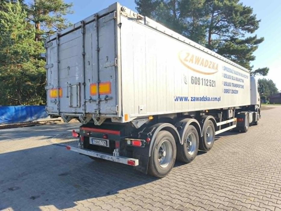 Zaslaw wywrotka 45m3 góra aluminiowa, rama stalowa, Osie Bpw, hamulce bebnowe, os podnoszona