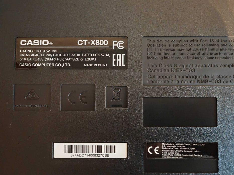 Zestaw Keyboard CASIO CT-X800 + stołek i podstawka