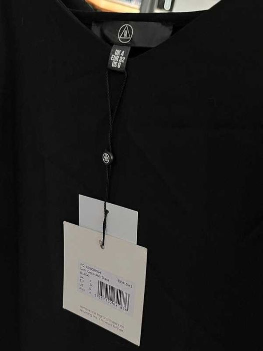 Missguided sukienka krótka mini oversize mała czarna 32 xxs