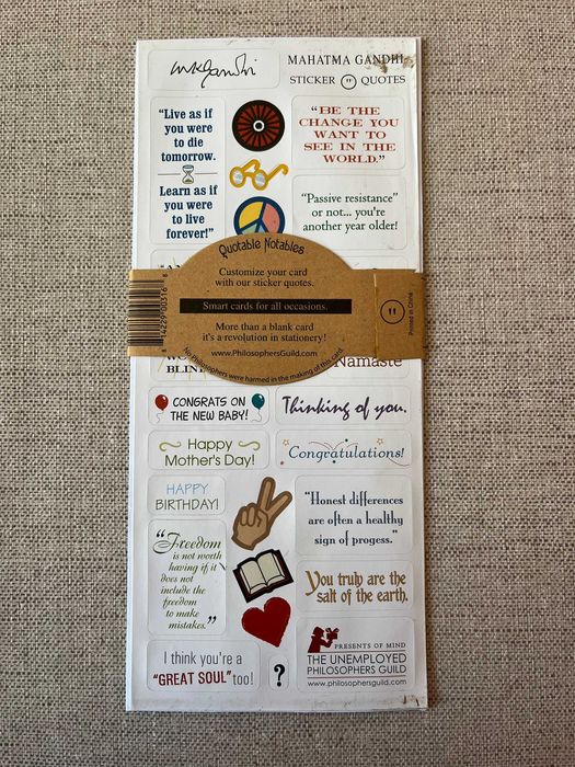 Cartão de Saudação e Autocolantes "Mahatma Gandhi"