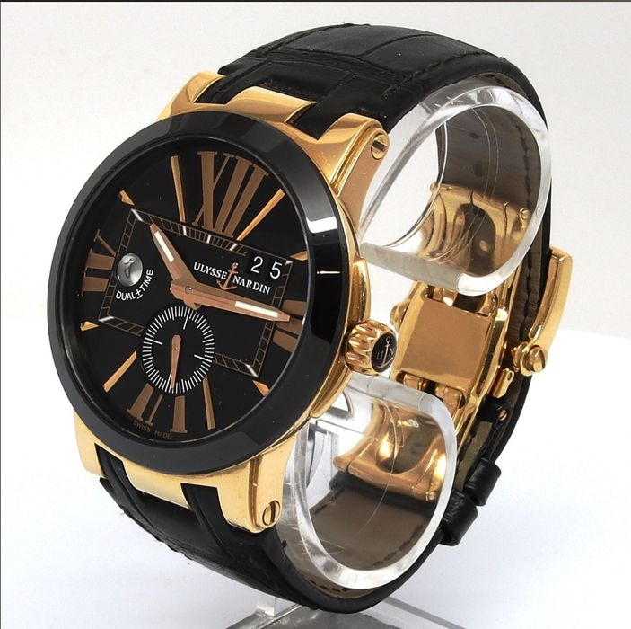 Золотые часы Ulysse Nardin Executive Dual Time.