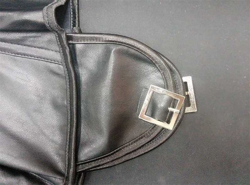 Damski Gorset Ekoskóra Steampunk Stringi Paski Ćwieki Prezent S