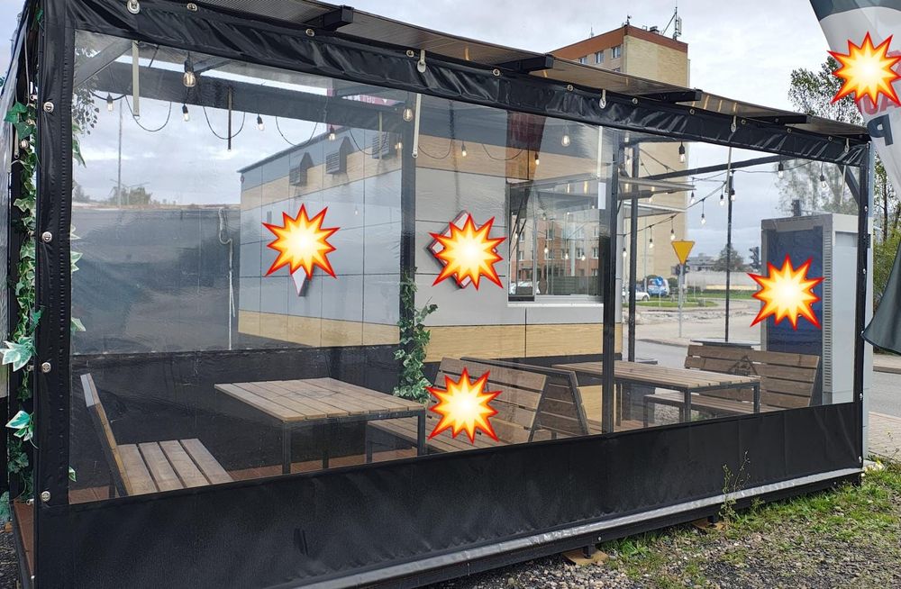 Zadaszenie, pergola z dachem i podłogą