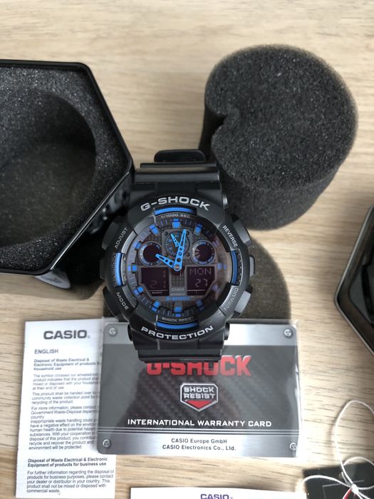 Zegarek Casio G-Shock oryginalny GA-100 czarno niebieski