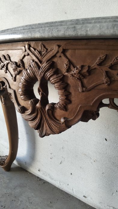 Credencia Vintage Madeira e Mármore