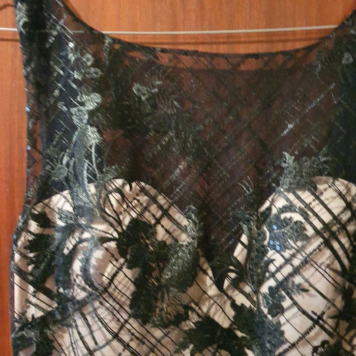 Vestido cerimonia rendado preto