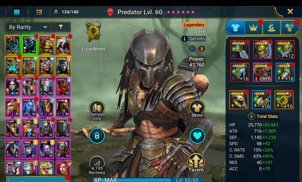 Акаунт Raid:Shadow Legends  Акаунт з Хижаком, Черепашкою та Чужим!
