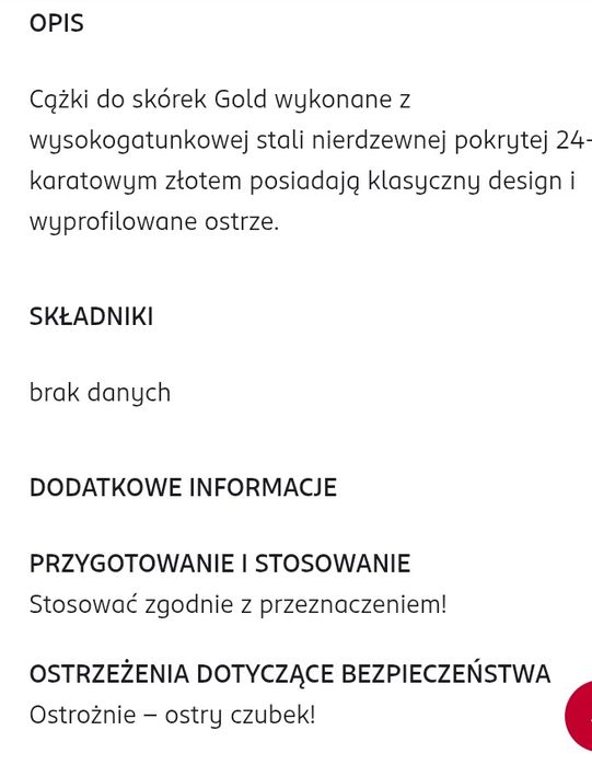 Cążki do skórek Gold Line lub jako GRATIS  !
