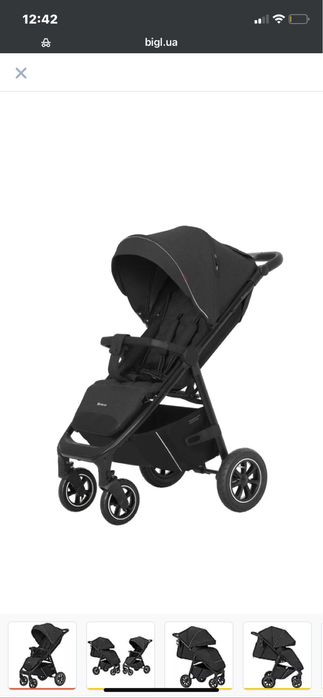 Прогулянкова коляска Carrello Bravo Air CRL-5512 Pure Black Чорна