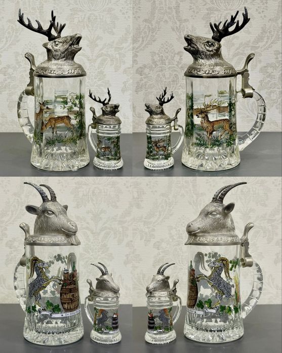 Коллекционный пивной бокал с крышкой из пищевого олова BMF GDR Германи