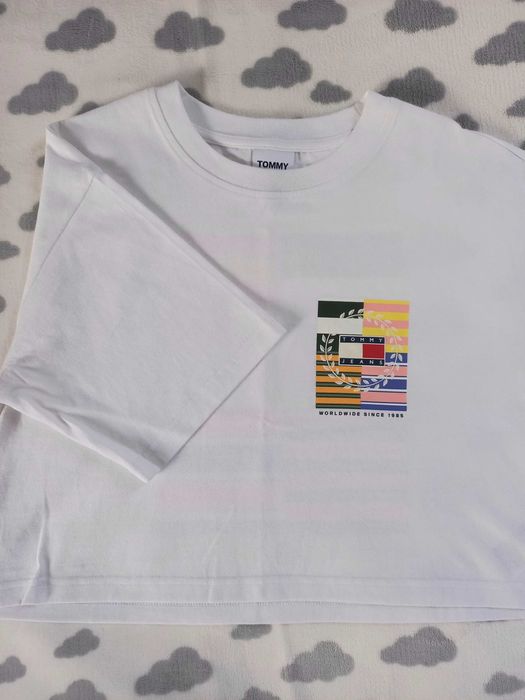 Biała koszulka damska Tommy Hilfiger_NOWA_rozm S/M