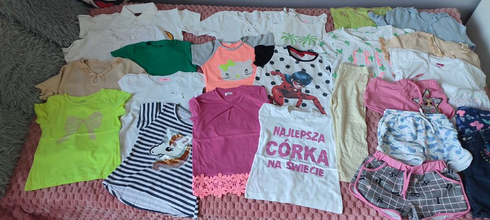 MEGA PAKA ponad 130 SZTUK Ubrania dla dziewczynki rozmiar 128 mega
