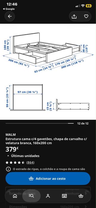 Cama casal em bom estado