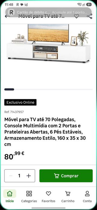 Móvel TV branco nunca usado