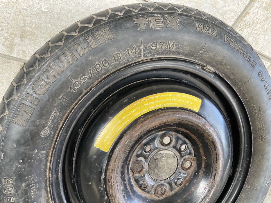 Запасне колесо, докатка, костиль 135/80R14 на 4 болта