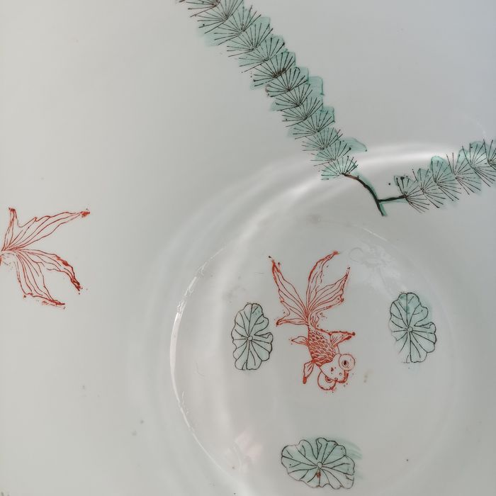 Cachepot Aquário oriental com suporte em madeira