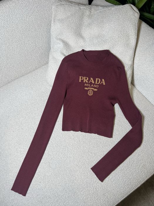 Бордова кофта Prada! Розмір XS-S! Розпродаж люксових речей до 70%