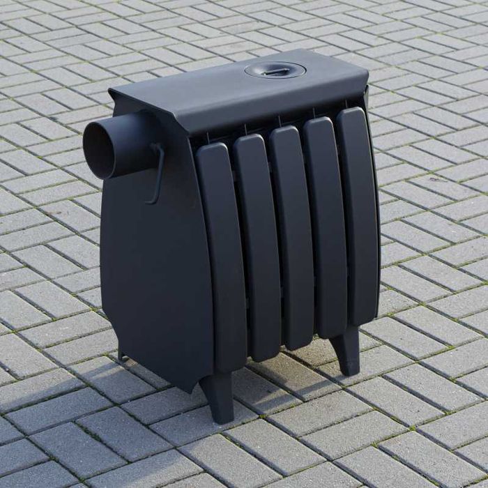 6 кВт! 4мм! Усиленная топка! Печь буржуйка с плитой и задним дымоходом