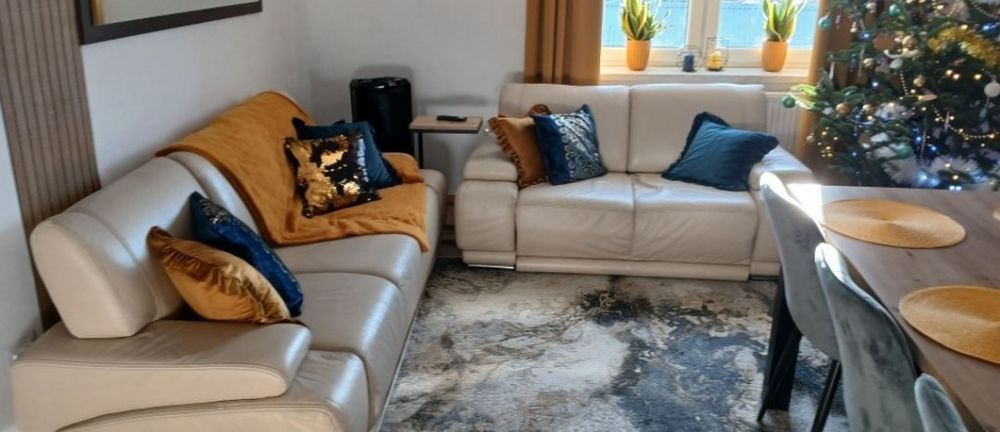 Sofa kanapa skóra naturalna rozkladana
