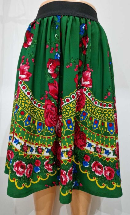 Spódnica ludowa, góralska zielona S/M poza kolano