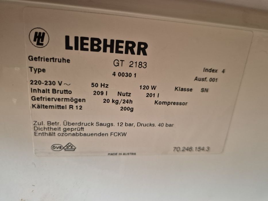 Zamrazarka skrzyniowa Liebherr 200l