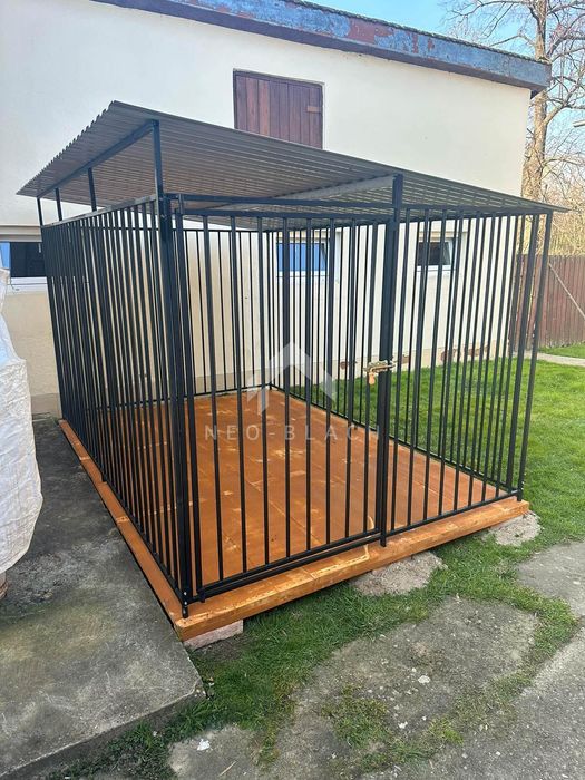 Kojec dla psa 2x3m  - Podłoga drewniana - Dach spad w bok NB381