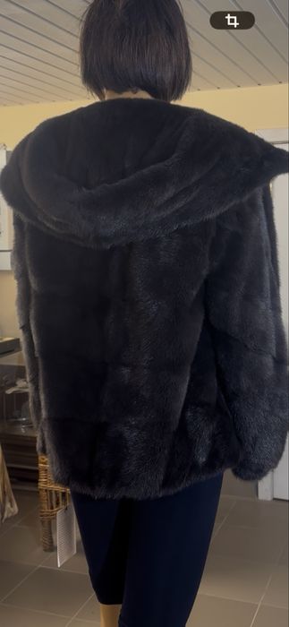 Рр 46.  Норковая шуба ‘ графит’ NAFA