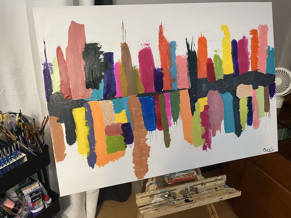 Quadro em acrilico e gesso