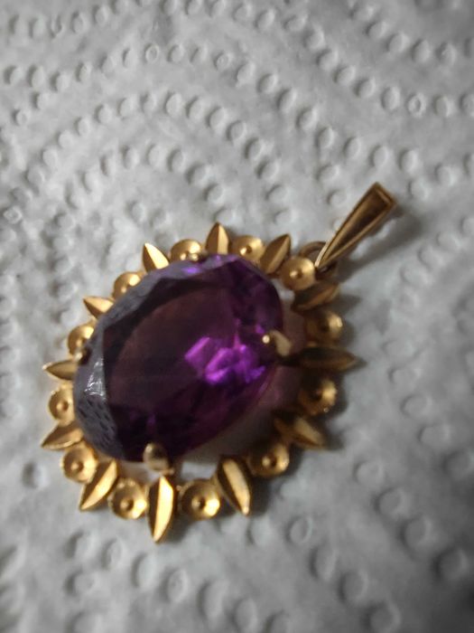 Stary wisiorek Art Deco złoto double