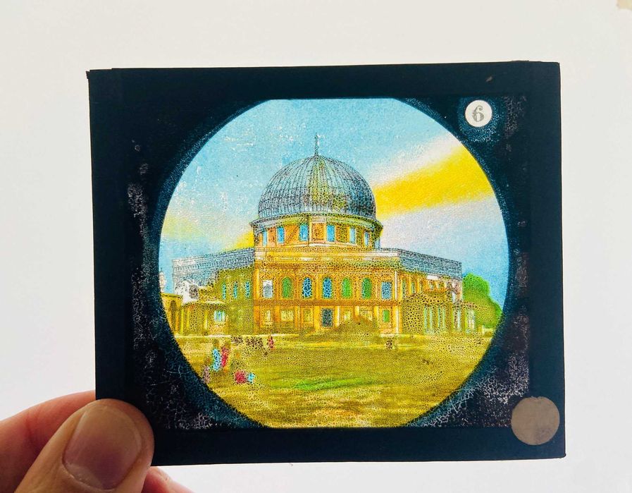 8 slides em vidro para lanterna mágica