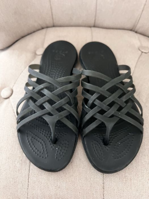 Crocs klapki czarne szare grafitowe damskie w8 38 39