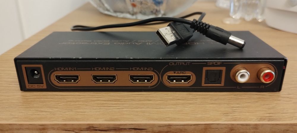 Extraktor audio HDMI do audio chinch i optical