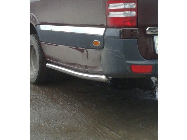 Mercedes Sprinter W906 2006-2018 рр. Бічні труби за заднім колесом (2 шт., нерж) ExtraLong база, 60мм