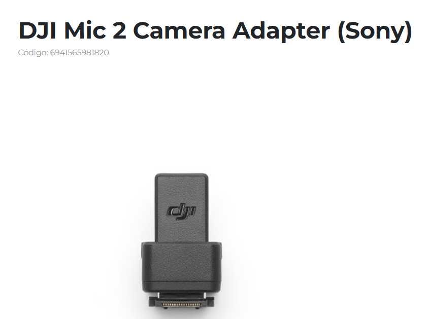 DJI Mic 2 Camera Adapter para Sony