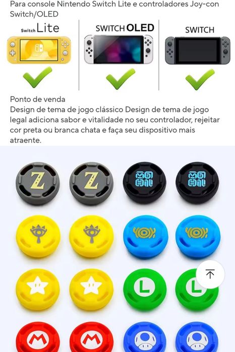 Borrachas protecção cursor Nintendo Switch