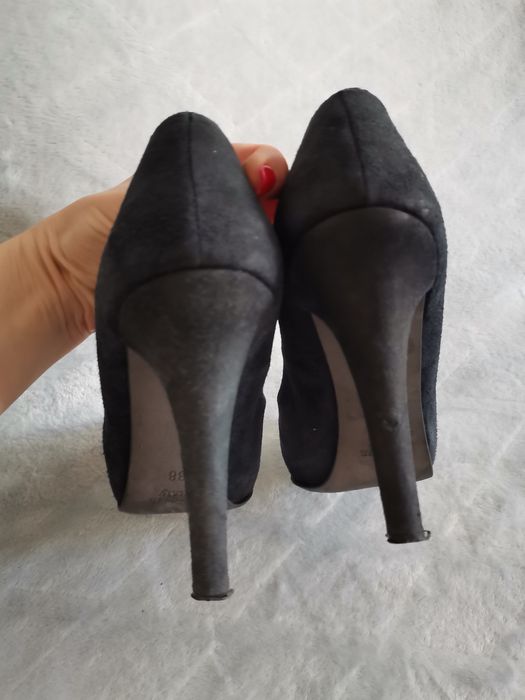 Szpilki granatowe Venezia, platforma