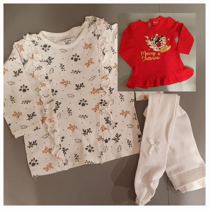 Paczka ubranek świątecznych r.74-86