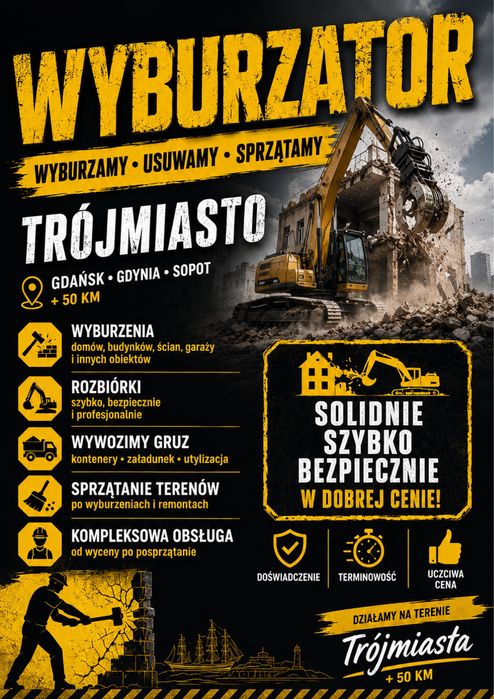 Wyburzenia, Rozbiórki, prace ziemne,