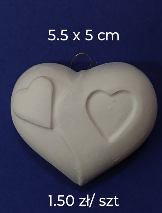 Gipsowe serca z zawieszkami 25 sztuk. DZIEŃ MAMY