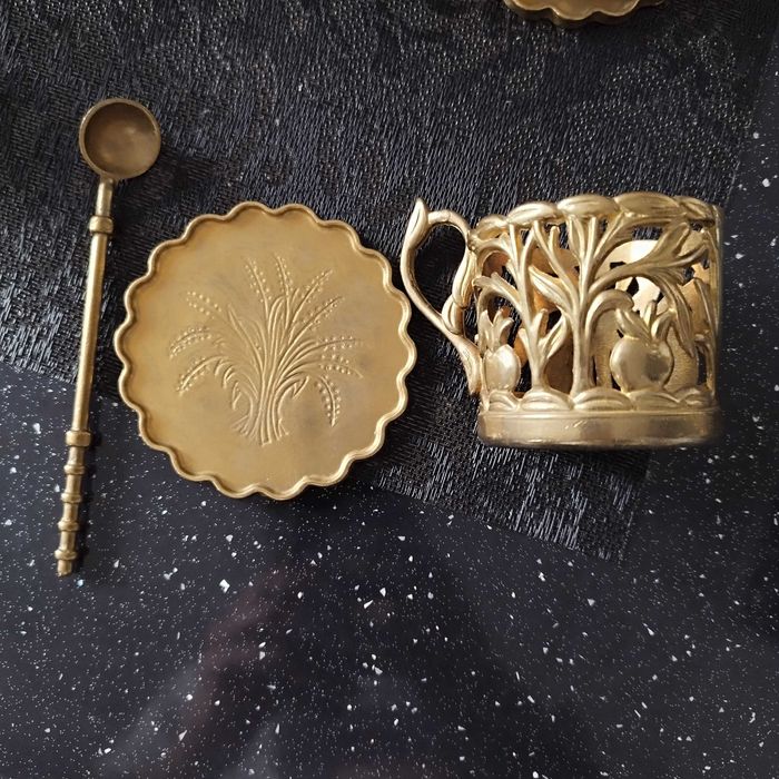 Piękny stary mosiężny zestaw